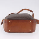 CELINE Macadam Canvas Shoulder Bag PVC Leather Brown Gold Auth BA14485-6