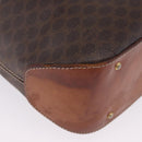 CELINE Macadam Canvas Shoulder Bag PVC Leather Brown Gold Auth BA14485-15