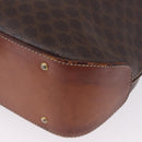 CELINE Macadam Canvas Shoulder Bag PVC Leather Brown Gold Auth BA14485-16