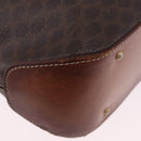 CELINE Macadam Canvas Shoulder Bag PVC Leather Brown Gold Auth BA14485-17