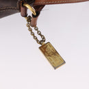 CELINE Macadam Canvas Shoulder Bag PVC Leather Brown Gold Auth BA14485-9