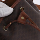 CELINE Macadam Canvas Shoulder Bag PVC Leather Brown Gold Auth BA14485-20