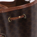 CELINE Macadam Canvas Shoulder Bag PVC Leather Brown Gold Auth BA14485-10