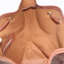 CELINE Macadam Canvas Shoulder Bag PVC Leather Brown Gold Auth BA14485-22