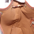 CELINE Macadam Canvas Shoulder Bag PVC Leather Brown Gold Auth BA14485-23