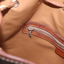 CELINE Macadam Canvas Shoulder Bag PVC Leather Brown Gold Auth BA14485-24