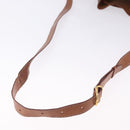 CELINE Macadam Canvas Shoulder Bag PVC Leather Brown Gold Auth BA14485-8