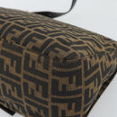 FENDI Zucca Canvas Mamma Baguette Shoulder Bag Brown Black Auth BA14486V-15
