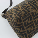 FENDI Zucca Canvas Mamma Baguette Shoulder Bag Brown Black Auth BA14486V-16