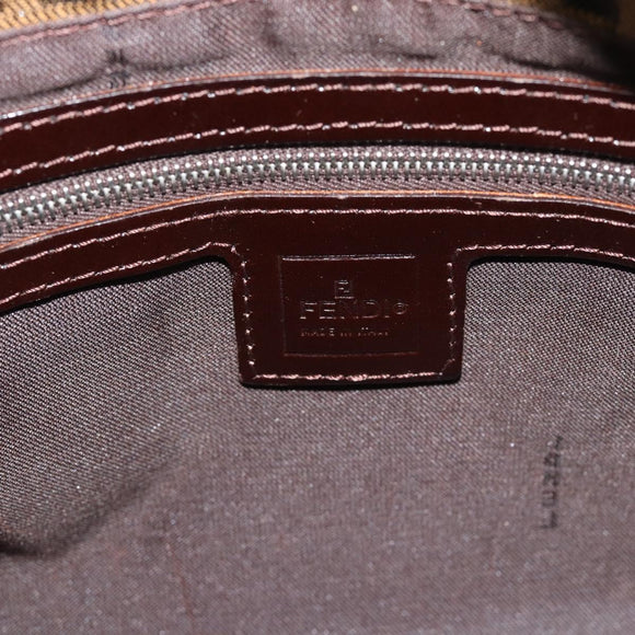 FENDI Zucca Canvas Mamma Baguette Shoulder Bag Brown Black Auth BA14486V