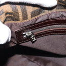 FENDI Zucca Canvas Mamma Baguette Shoulder Bag Brown Black Auth BA14486V-21