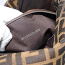 FENDI Zucca Canvas Mamma Baguette Shoulder Bag Brown Black Auth BA14486V-11