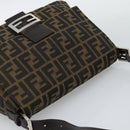 FENDI Zucca Canvas Mamma Baguette Shoulder Bag Brown Black Auth BA14486V-6