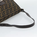 FENDI Zucca Canvas Mamma Baguette Shoulder Bag Brown Black Auth BA14486V-7