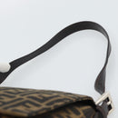 FENDI Zucca Canvas Mamma Baguette Shoulder Bag Brown Black Auth BA14486V-8