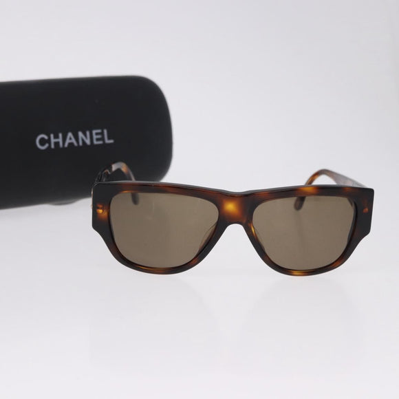 CHANEL Sunglasses plastic Brown CC Auth BA14488M