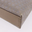 Salvatore Ferragamo Gancini Hand Bag Leather Gray Gold Auth BA14490A-11