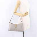 Salvatore Ferragamo Gancini Hand Bag Leather Gray Gold Auth BA14490A-21