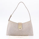 Salvatore Ferragamo Gancini Hand Bag Leather Gray Gold Auth BA14490A-22