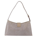 Salvatore Ferragamo Gancini Hand Bag Leather Gray Gold Auth BA14490A-3