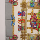 HERMES Carre 90 Scarf ”LES RUBANS DU CHEVAL” Silk Gray Auth BA14492-5