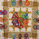 HERMES Carre 90 Scarf ”LES RUBANS DU CHEVAL” Silk Gray Auth BA14492-6