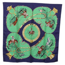 HERMES Carre 90 Scarf ”Pampa” Silk Green Auth BA14493-1