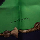 HERMES Carre 90 Scarf ”Pampa” Silk Green Auth BA14493-11