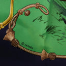 HERMES Carre 90 Scarf ”Pampa” Silk Green Auth BA14493-13