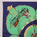 HERMES Carre 90 Scarf ”Pampa” Silk Green Auth BA14493-2