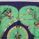 HERMES Carre 90 Scarf ”Pampa” Silk Green Auth BA14493-3