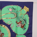 HERMES Carre 90 Scarf ”Pampa” Silk Green Auth BA14493-4