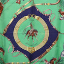 HERMES Carre 90 Scarf ”Pampa” Silk Green Auth BA14493-6