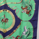 HERMES Carre 90 Scarf ”Pampa” Silk Green Auth BA14493-7