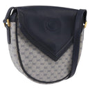 GUCCI Micro GG Supreme Shoulder Bag PVC Navy Gold 007 261 0081 Auth BA14494-1