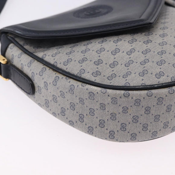 GUCCI Micro GG Supreme Shoulder Bag PVC Navy Gold 007 261 0081 Auth BA14494