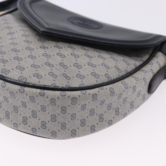 GUCCI Micro GG Supreme Shoulder Bag PVC Navy Gold 007 261 0081 Auth BA14494