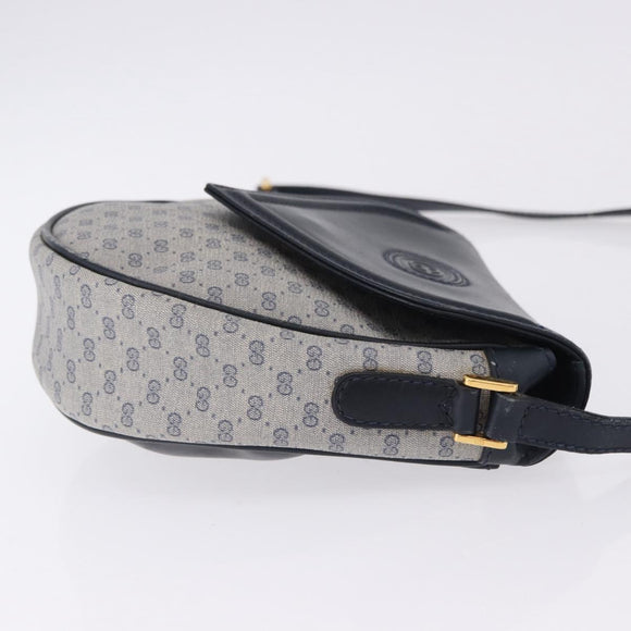 GUCCI Micro GG Supreme Shoulder Bag PVC Navy Gold 007 261 0081 Auth BA14494