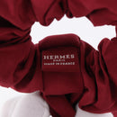 HERMES Shush Hair Tie Silk Knight's Constellation Bordeaux Auth BA14501M-10