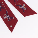 HERMES Shush Hair Tie Silk Knight's Constellation Bordeaux Auth BA14501M-2