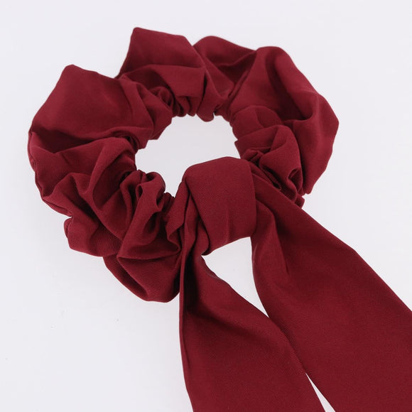 HERMES Shush Hair Tie Silk Knight's Constellation Bordeaux Auth BA14501M