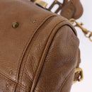 Chloe Paddington Hand Bag Leather Brown Gold Silver Auth BA14503V-15