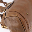 Chloe Paddington Hand Bag Leather Brown Gold Silver Auth BA14503V-16