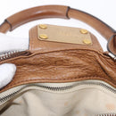 Chloe Paddington Hand Bag Leather Brown Gold Silver Auth BA14503V-21