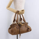 Chloe Paddington Hand Bag Leather Brown Gold Silver Auth BA14503V-26