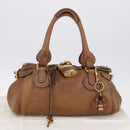 Chloe Paddington Hand Bag Leather Brown Gold Silver Auth BA14503V-12