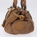 Chloe Paddington Hand Bag Leather Brown Gold Silver Auth BA14503V-3