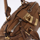Chloe Paddington Hand Bag Leather Brown Gold Silver Auth BA14503V-6