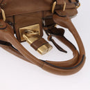 Chloe Paddington Hand Bag Leather Brown Gold Silver Auth BA14503V-7