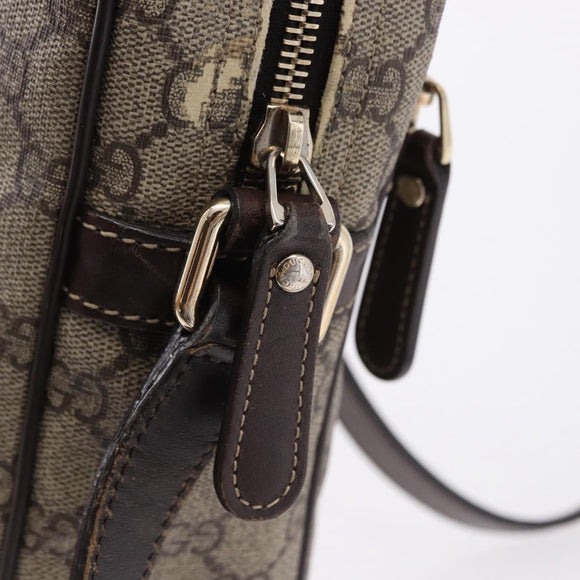 GUCCI GG Supreme Shoulder Bag PVC Beige Gold 233268 Auth BA14504